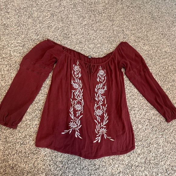 Charlotte Russe fall colored rustic blouse - Picture 3 of 7